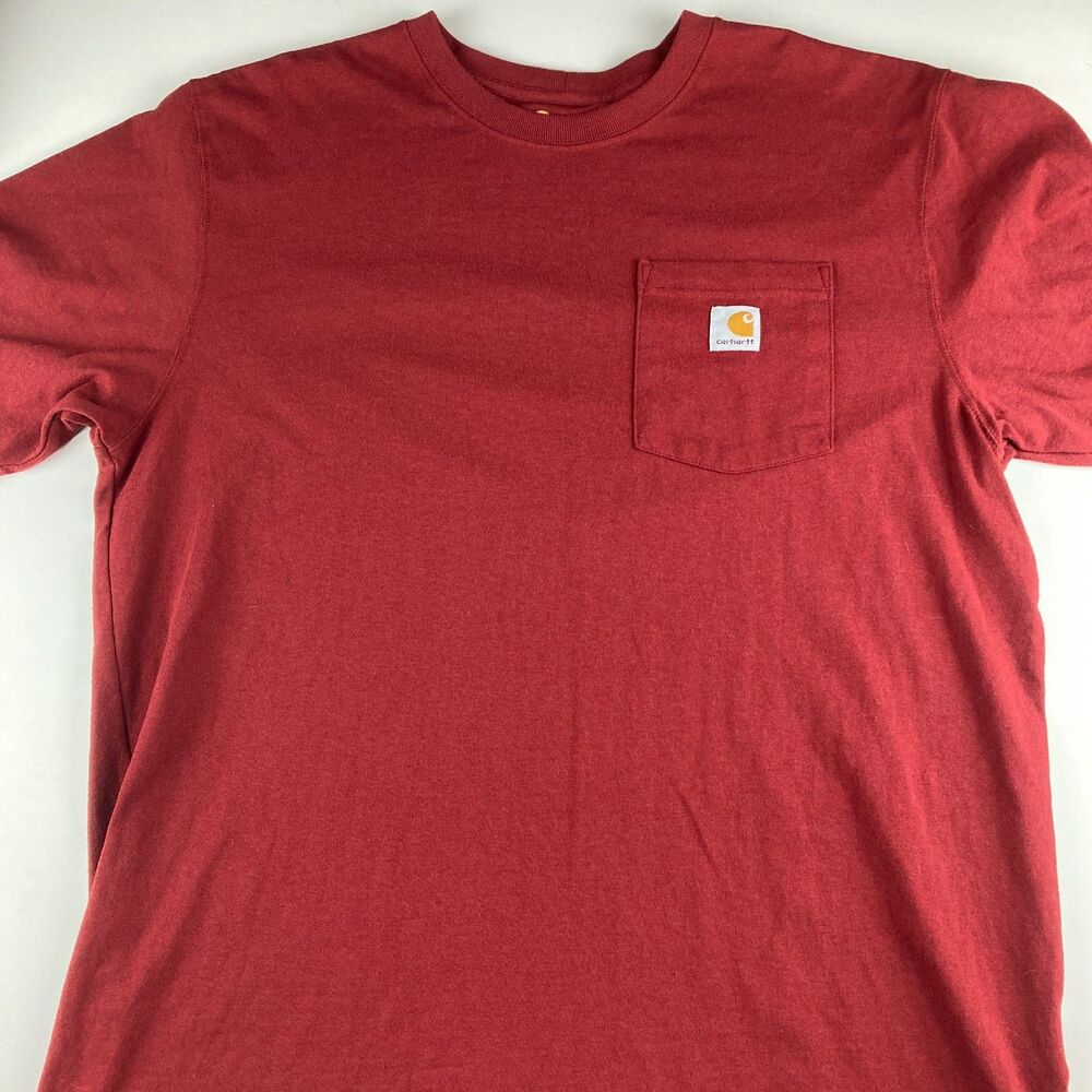 Carhartt K87 Pocket T Shirt Mens Large Red Original Fit Heavyweight Tee